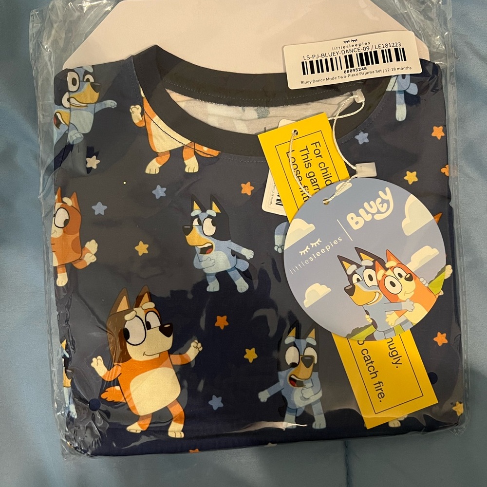 Little Sleepies Bluey Long Sleeve Sleeve/Pants PJ 12-18 month NWT